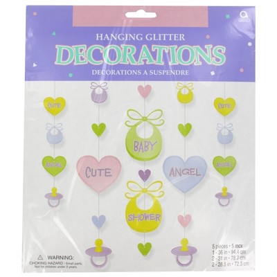  Baby Shower Decorations on Decoration Baby Shower Hanging Glitter Pk1   Amscan