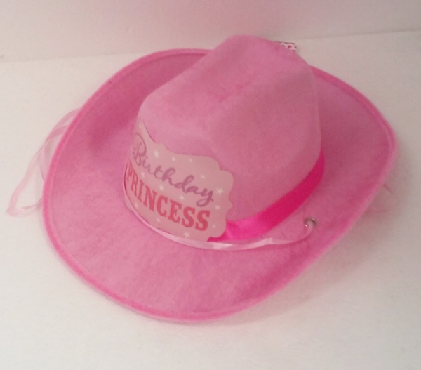 Pink Birthday Princess Cowboy Hat Pk 1 