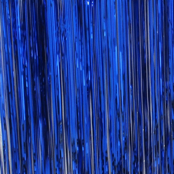 Curtain Tinsel Foil 90 x 200cm Blue Pk1 Tinsel Werks