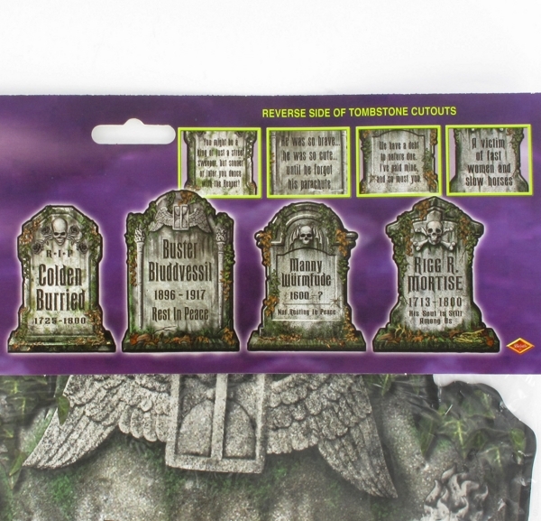 Tombstone Cut Outs Halloween 40cm Pk4 (Assorted Designs) | eBay