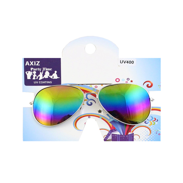 Cute Rainbow Mirrored Metal Heart Shaped Sunglasses