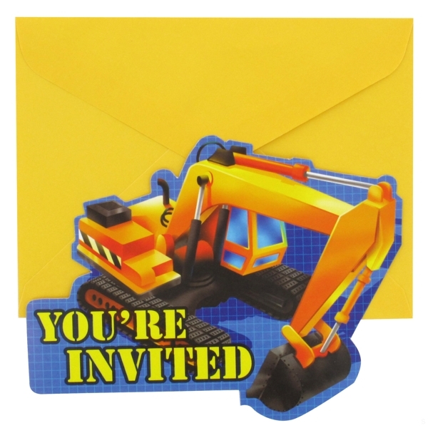 Under Construction Party Invitations Pk8 - Paper Art