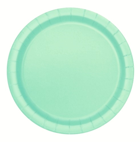 mint green paper plates