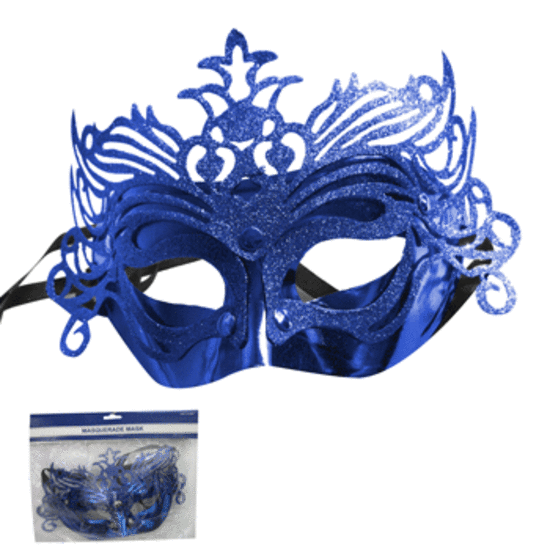 Fancy Glitter Masquerade Mask Blue Pk 1 Masquerade Masks Buy Online