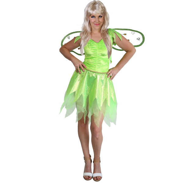 Adult Green Fairy Dress & Wings Costume (12-14) | Shop 10,000+ Party ...