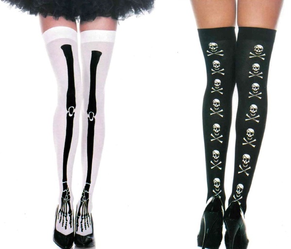 Assorted Skeleton Tights Thigh High Stockings (Pk 2) | Shop 10,000 ...