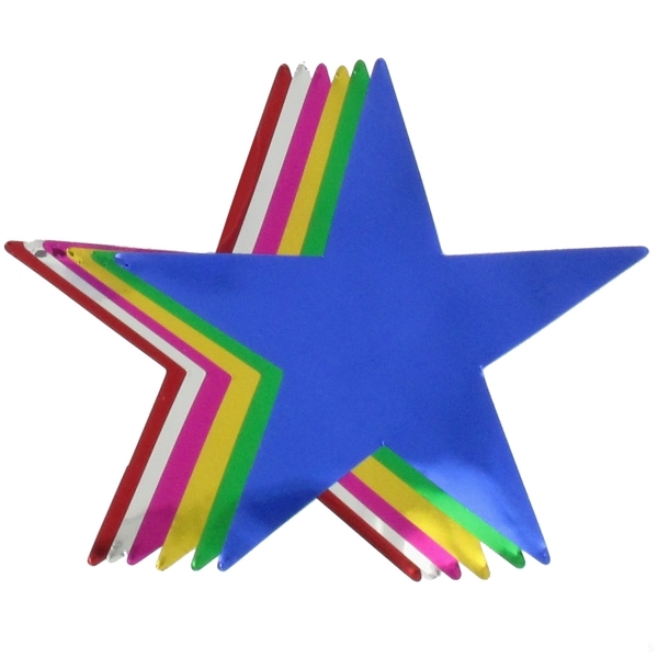 Foil Cutout Stars Assorted Colours Pk12 Meteor