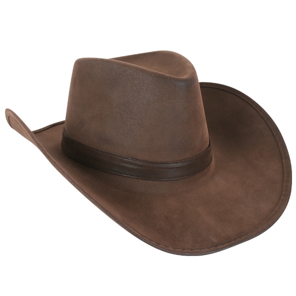 Brown Faux Suede Cowboy Hat Pk 1 | eBay
