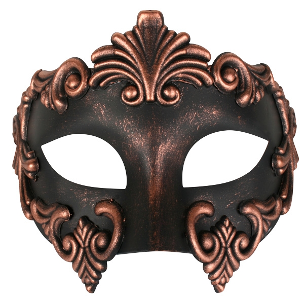 Copper & Black Mask Pk 1 - Masquerade Masks - Buy Online