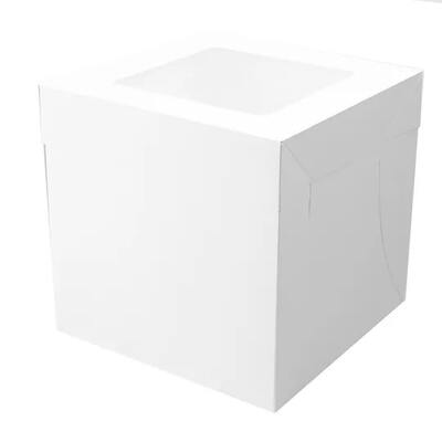 White Tall Square Cake Box 8in x 8in x 12in Pk 1