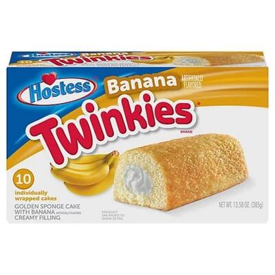 Twinkies Sponge Cakes With Banana Creamy Filling Pk 10