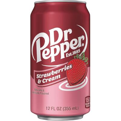 Dr Pepper Strawberries & Cream Soft Drink Can 355ml Pk 1