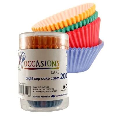 Bright Colours Cupcake Cases Patty Papers Pk 200