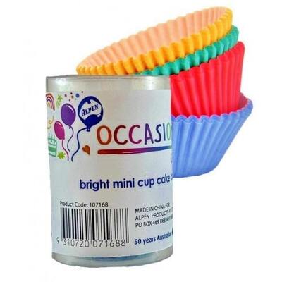 Bright Colours Mini Cupcake Cases Pk 100