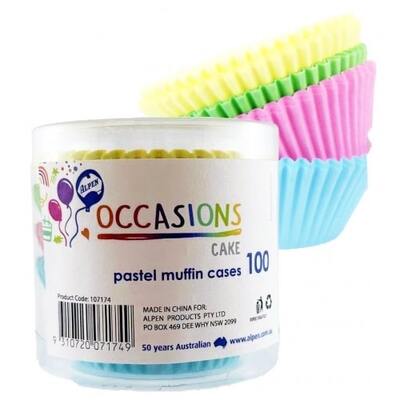 Pastel Colours Paper Muffin Cases Pk 100