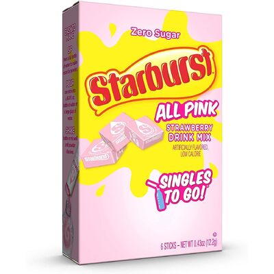 Starburst All Pink Strawberry Drink Mix Sticks Pk 6