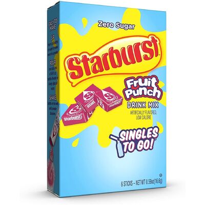 Starburst Fruit Punch Drink Mix Sticks Pk 6