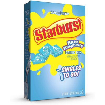 Starburst Blue Raspberry Drink Mix Sticks Pk 6