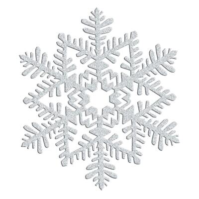 Silver Plastic Glittered Snowflake Decoration