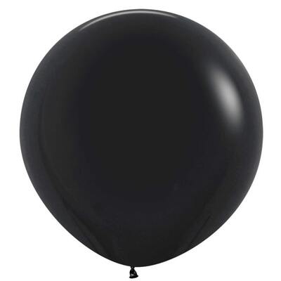 Fashion Black 60cm 24in Latex Balloons Pk 3