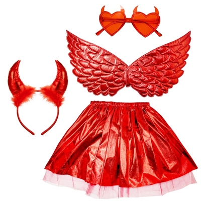 Adult TuTu Devil 4 Piece Costume Set