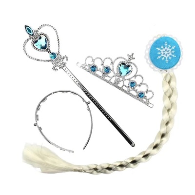 Blue Ice Princess Costume Set Tiara Plaited Hairclip Wand