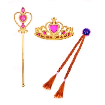 Pink Ice Princess Costume Set Tiara Plaited Hairclip Wand