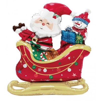 Standing Airz Santa Sleigh Air-Fill Foil Balloon 79cm