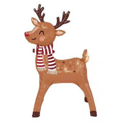 Standing Airz Reindeer Air-Fill Foil Balloon 100cm