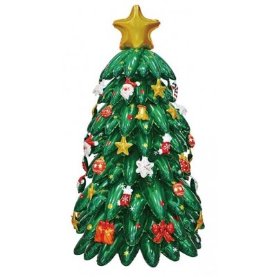 Standing Airz Christmas Tree Air-Fill Foil Balloon 124cm