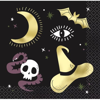 Halloween Celestial Witch Please Cocktail Napkins 2 Ply Pk 16