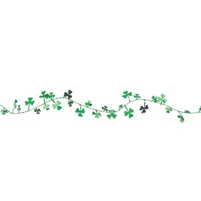 St Patricks Day Shamrock Wire Garland 3.65m