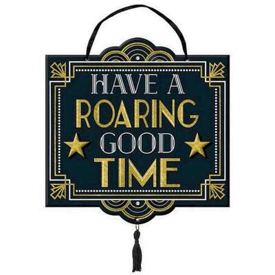 Glitz & Glam 1920s Roaring Good Time Hanging Sign Decoration