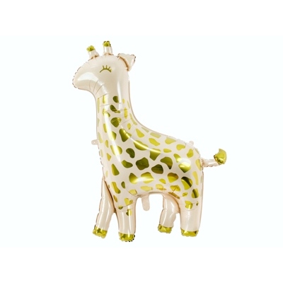 Matte Beige Giraffe Gold Spot Foil Supershape Balloon