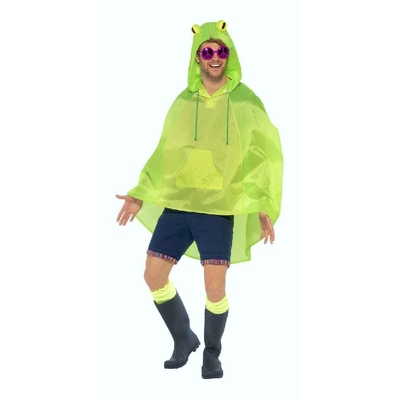 Adult Costume Frog Party Poncho One Size