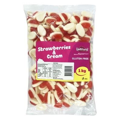 Lolliland Strawberries & Cream Lollies 1kg