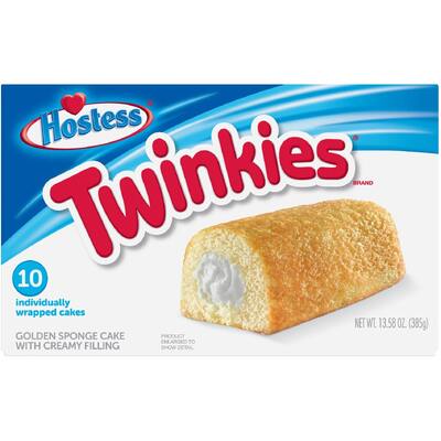 Twinkies Sponge Cakes With Vanilla Creamy Filling Pk 10