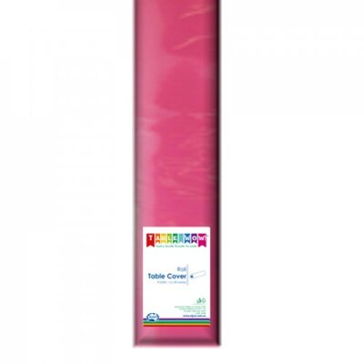 Magenta Hot Pink Plastic Tablecover Roll 1.2m x 30m