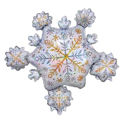 Shining Snowflake Cluster Foil Supershape Balloon