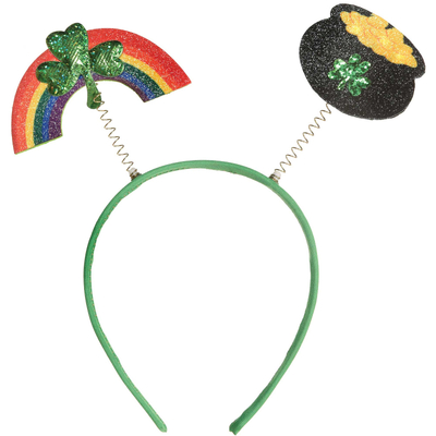 St Patricks Day Rainbow Pot of Gold Headband Bopper