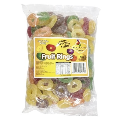 Lolliland Fruit Jelly Rings Lollies 1kg