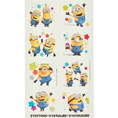 Despicable Me 3 Minions Temporary Tattoos Pk 8