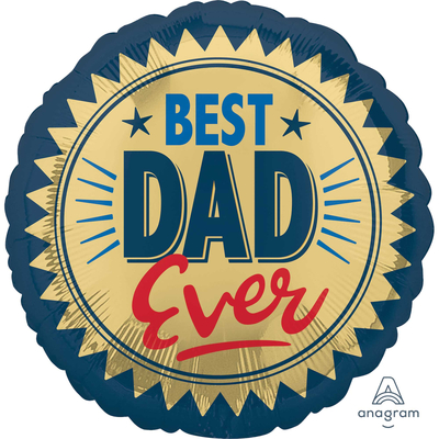 Gold & Blue Father's Day Best Dad Ever 17in Foil Balloon