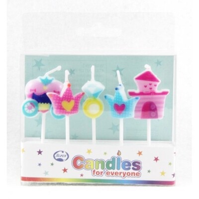 Princess Castle Carriage Party Cake Candles Pk 5 