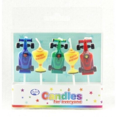 Race Cars Trophy Party Cake Candles Pk 5