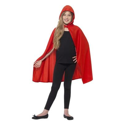 Child Kids Red Hooded Cape Halloween Size M/L