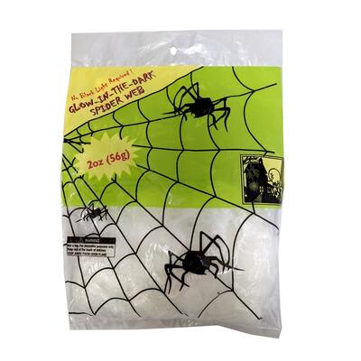 Glow In The Dark White Stretchable Spider Web 56gm