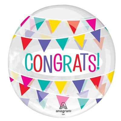 Clearz Congratulations Bunting Orbz Balloon 45cm