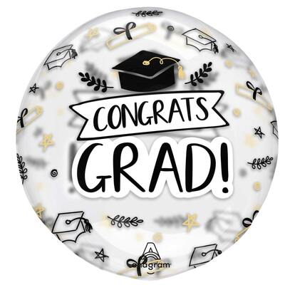 Clearz Congrats Graduation Sketched Orbz Balloon 45cm