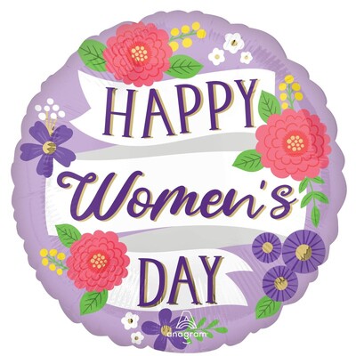 Happy Women's Day Foil Balloon 18in 43cm